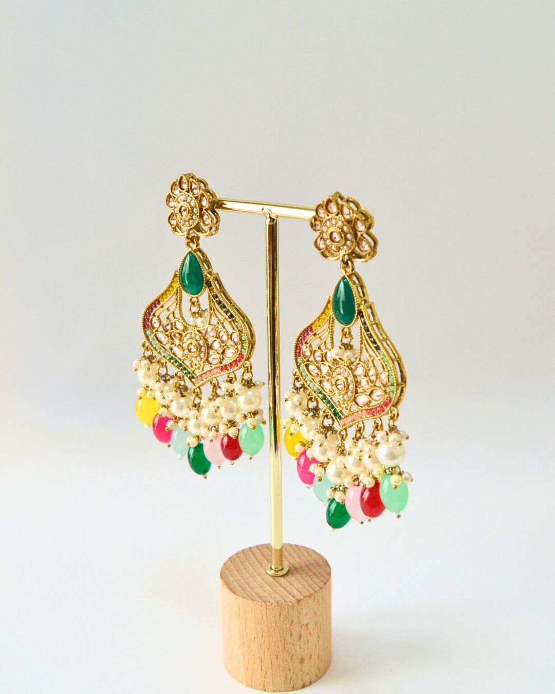 Pearl Crystal Chandbali