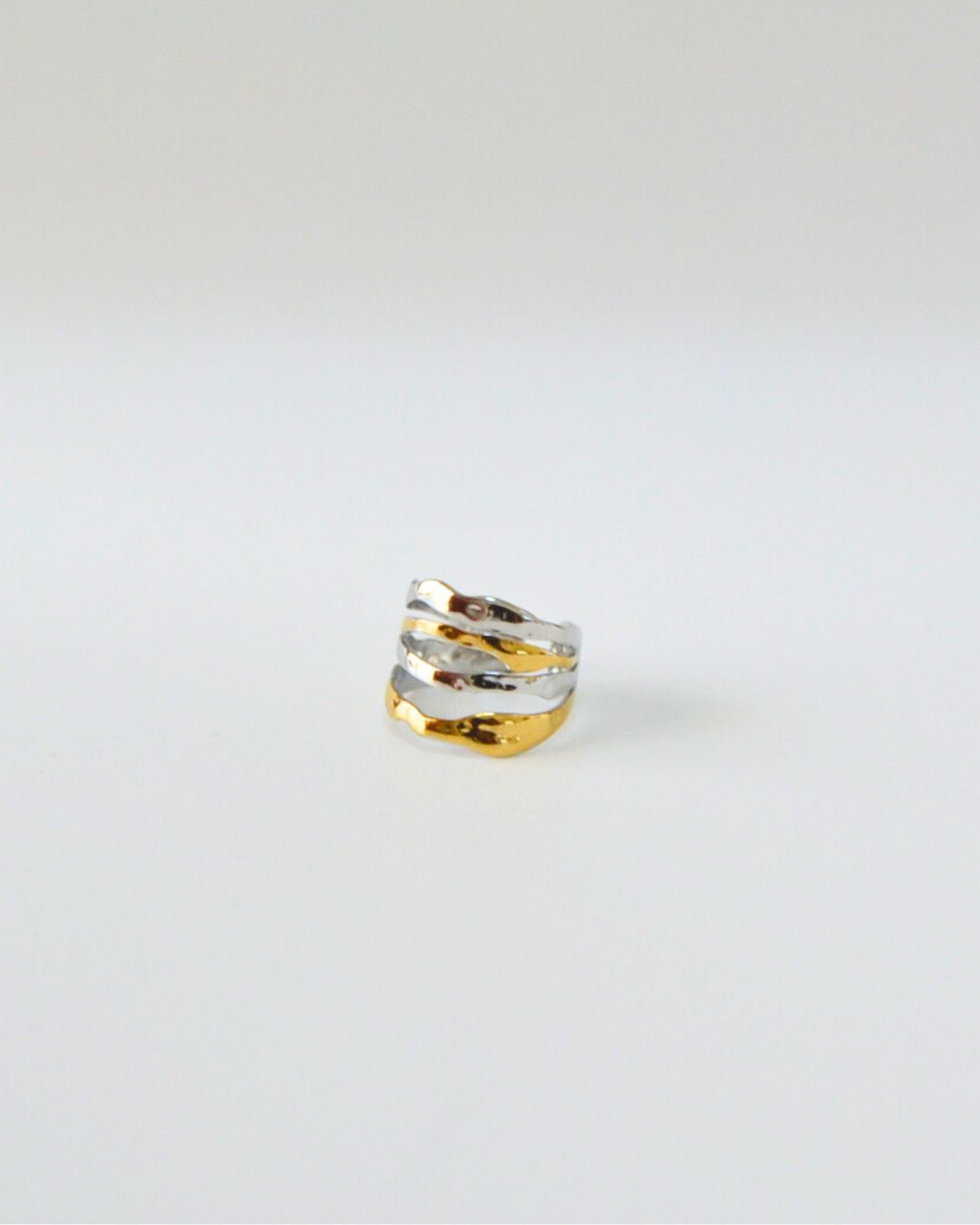 Eclipse Gold Silver Stacked Ring (adjustable)