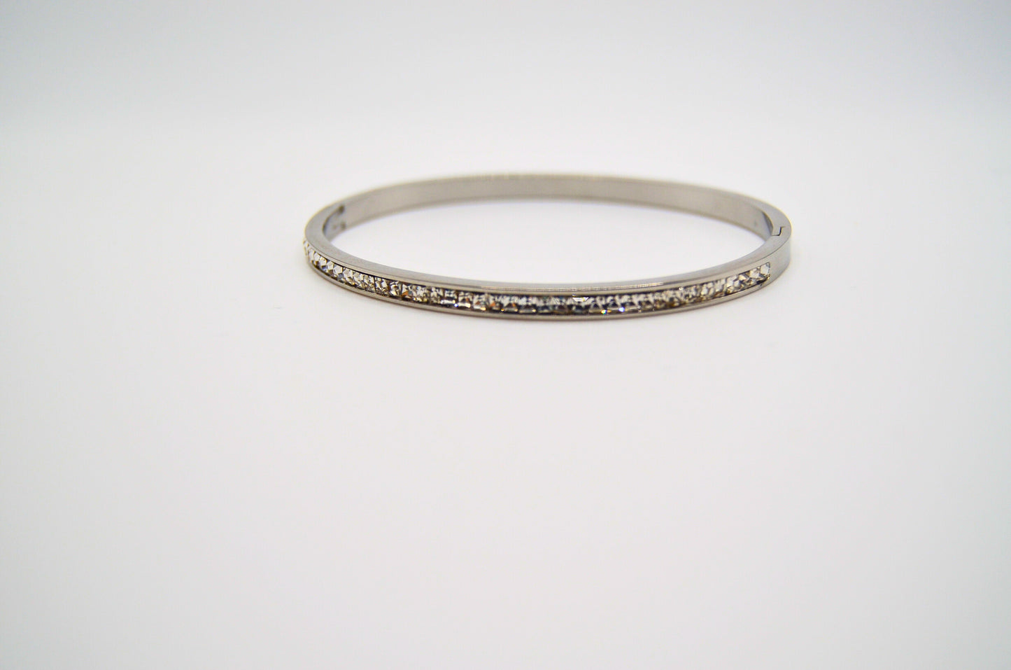 Classic Silver (Stainless Steel) with Crystal Bangle