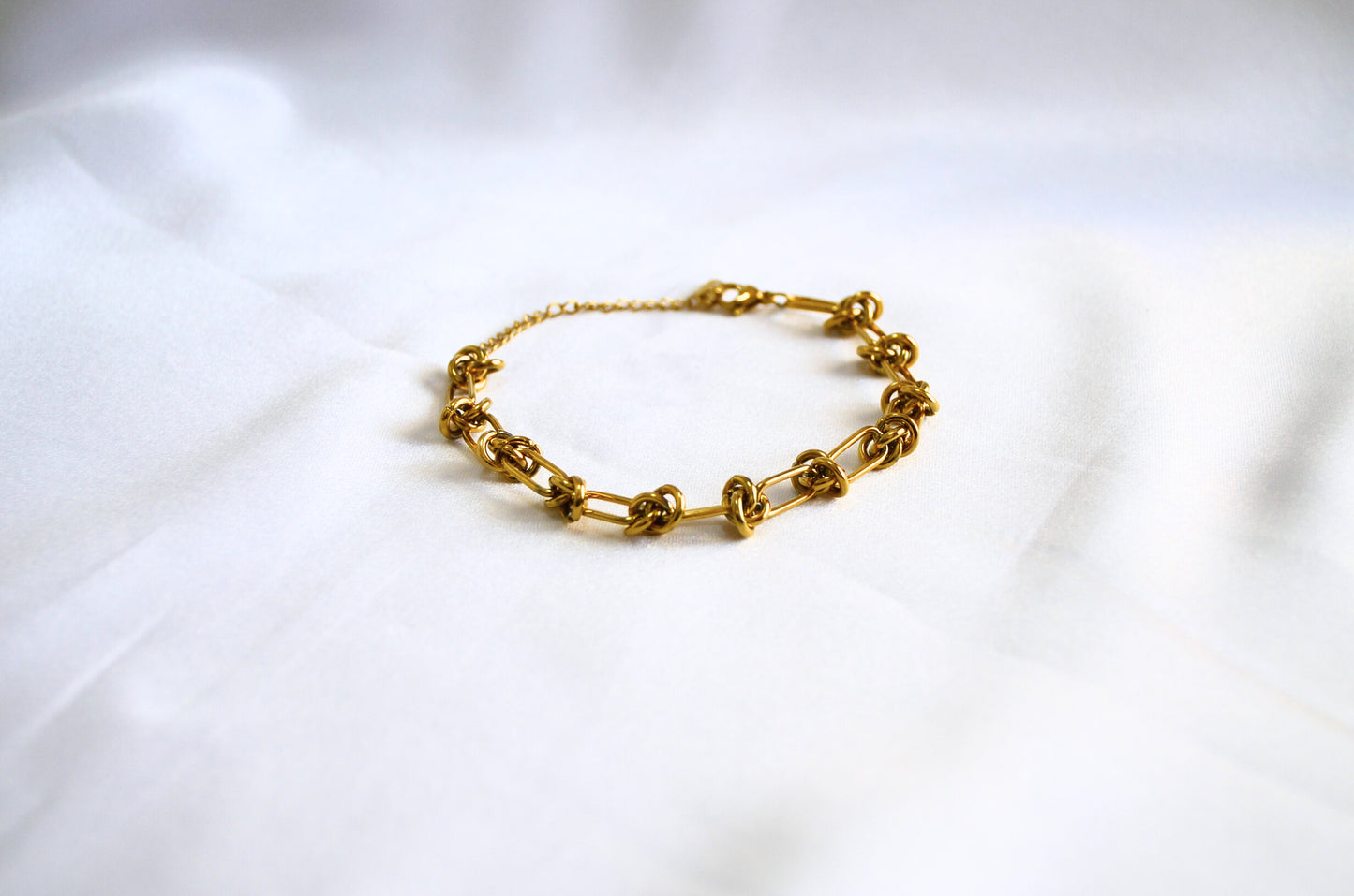 knotted chain bracelet, gold bracelet