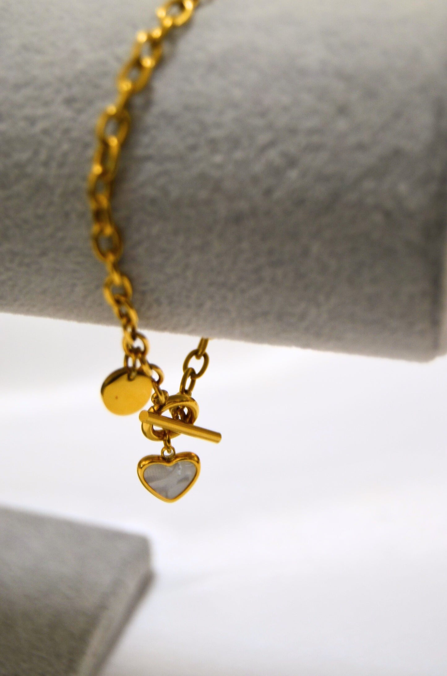 Forever Yours Gold Shell Heart Charms Bracelet