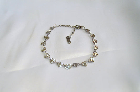 Forever Yours Silver Hearts Bracelet