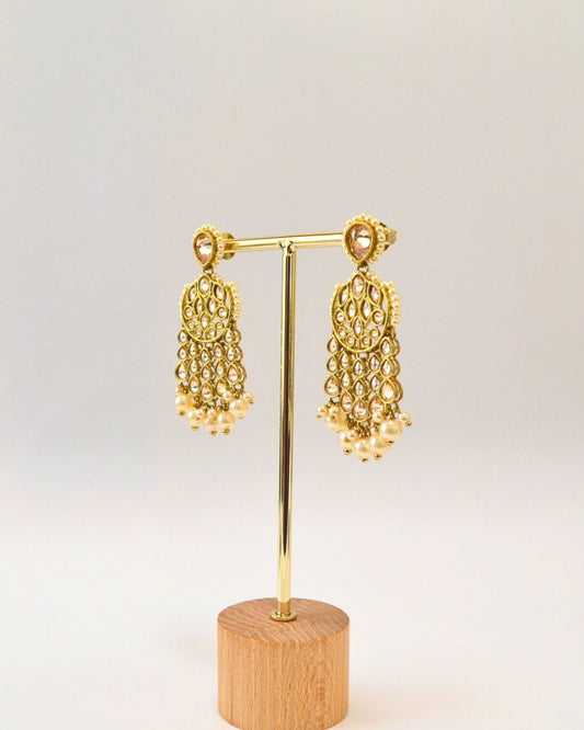 Suvarna Dangle Earrings White