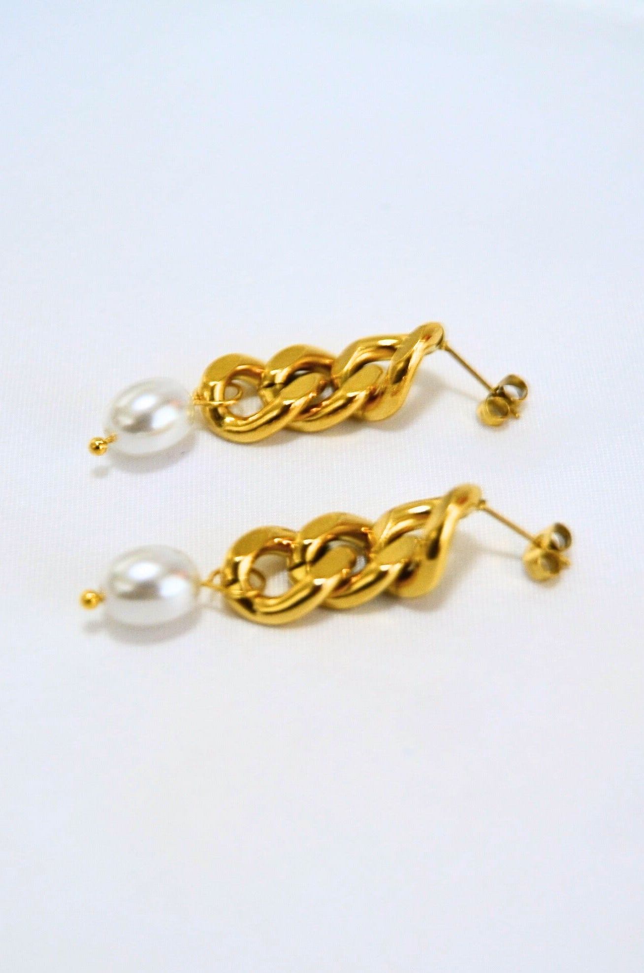 Mystic Pearl Drop Long Earrings