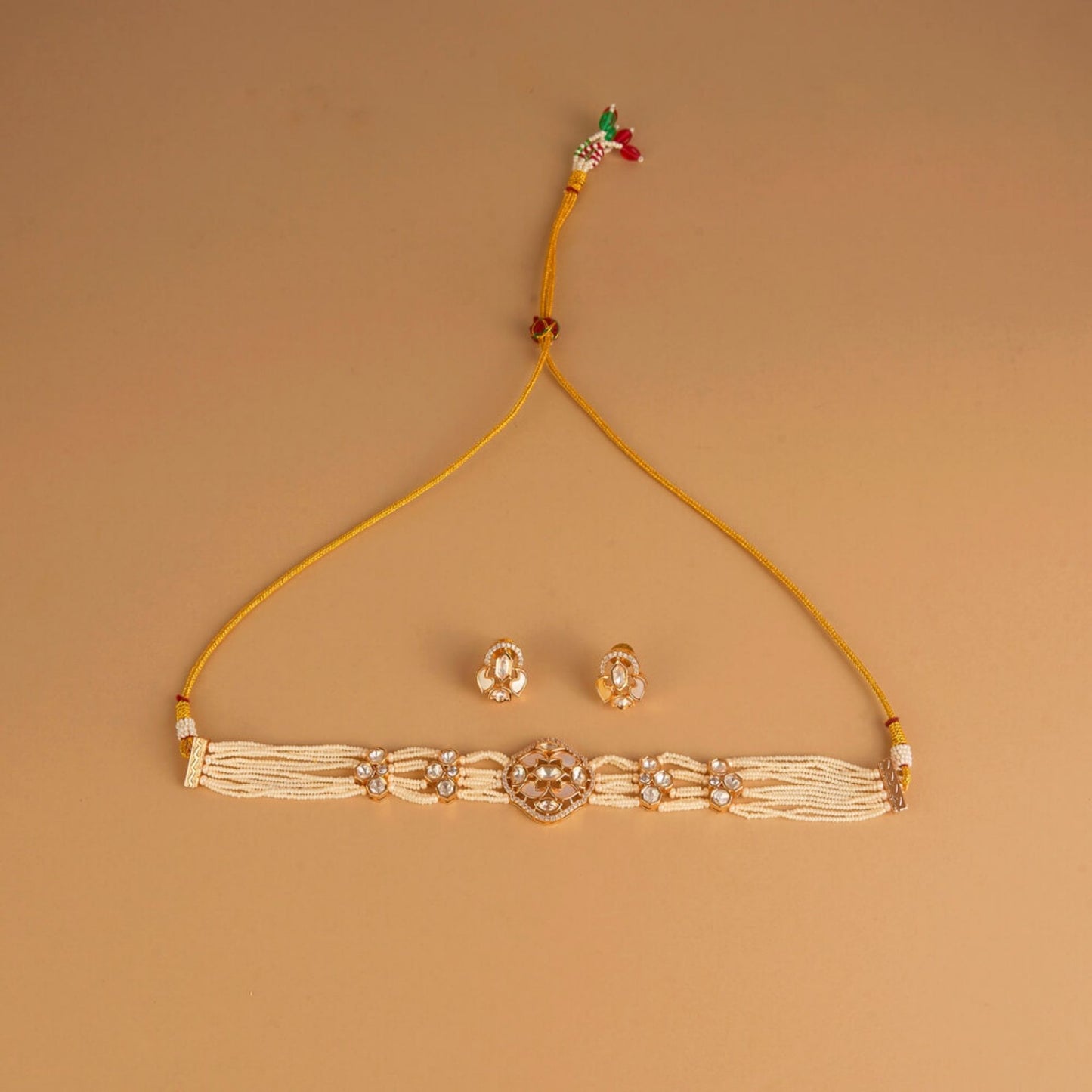 Anuja Kundan Pearl Choker Necklace Set