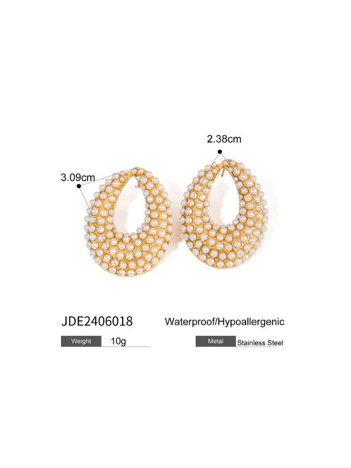 Aura Pearl Water Drop Stud Earrings