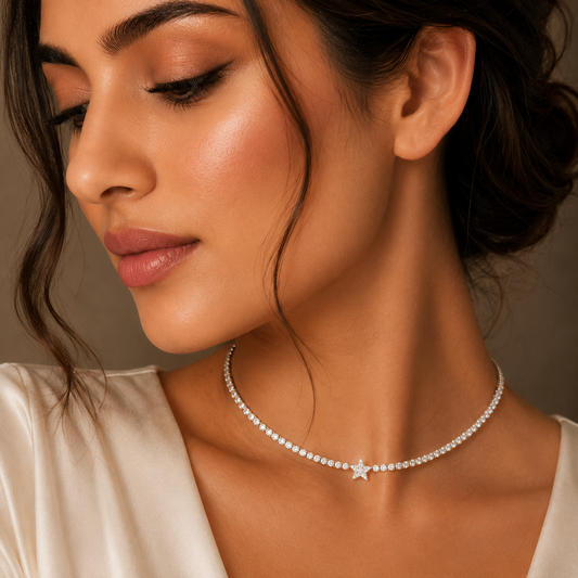 Celestial Grace Necklace with Star Pendant