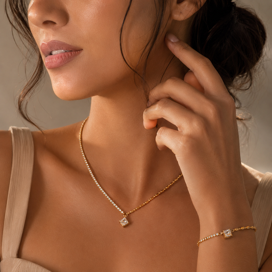 Celestial Grace Cubic Zirconia Necklace & Bracelet Set