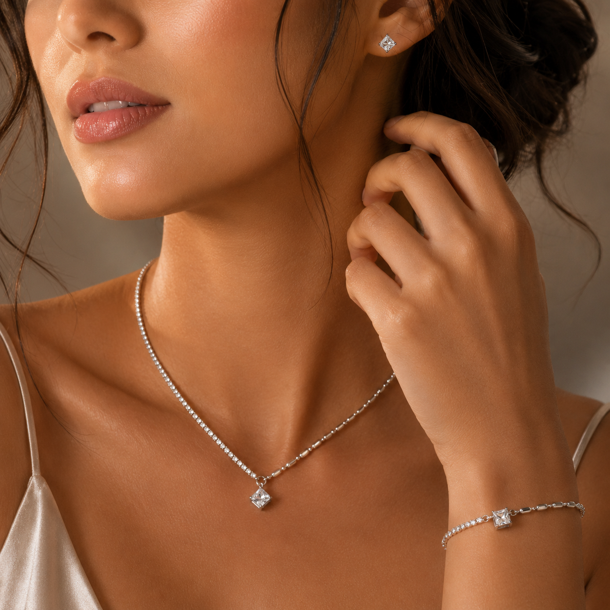 Celestial Grace Cubic Zirconia Necklace & Bracelet Set