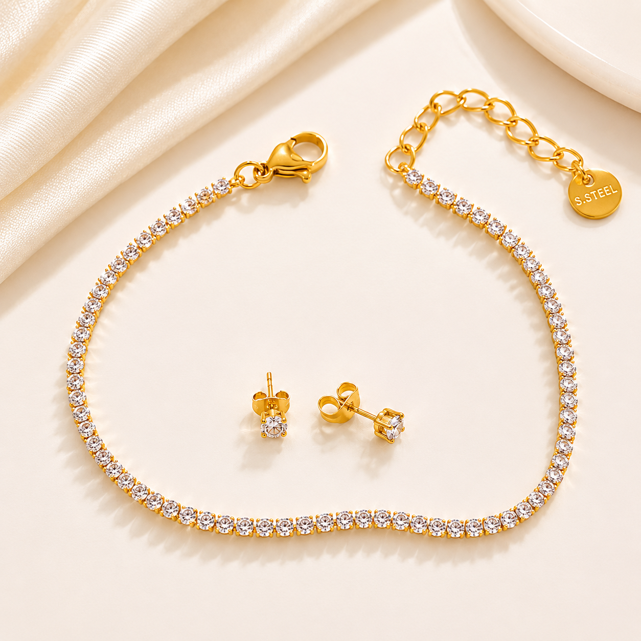 Siena Tennis Bracelet & CZ Studs