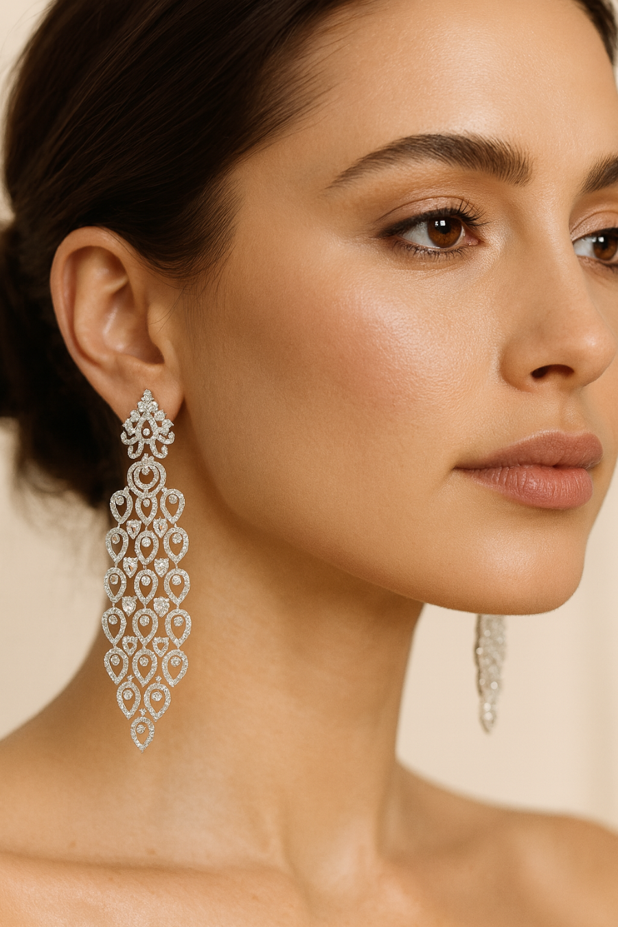 Noura Zirconia Chandelier Earrings