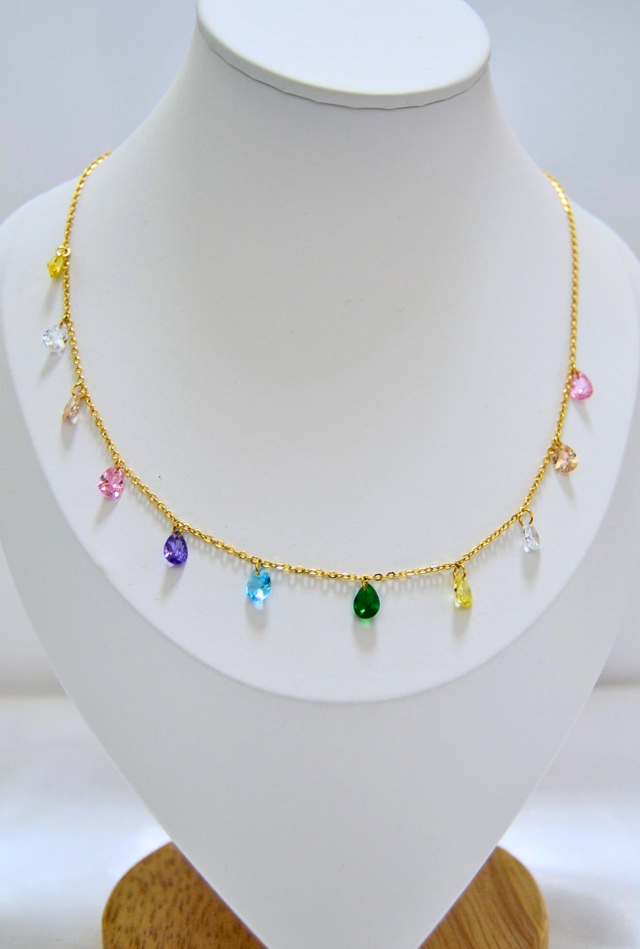 multicolor stone necklace, multi color beaded necklace