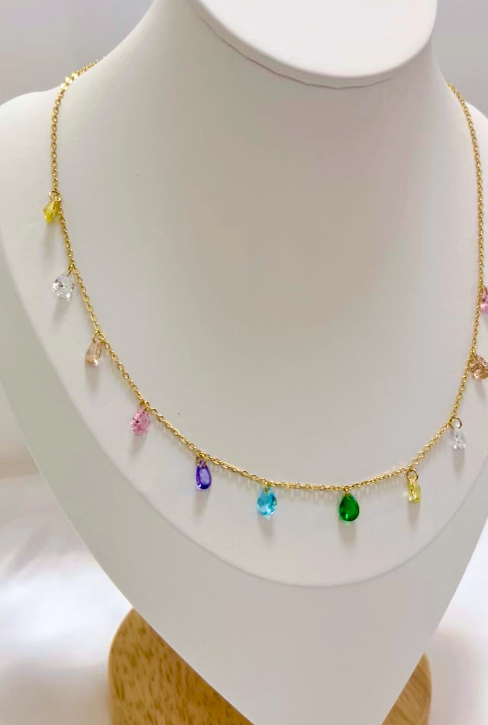 multicolor stone necklace, multi color beaded necklace