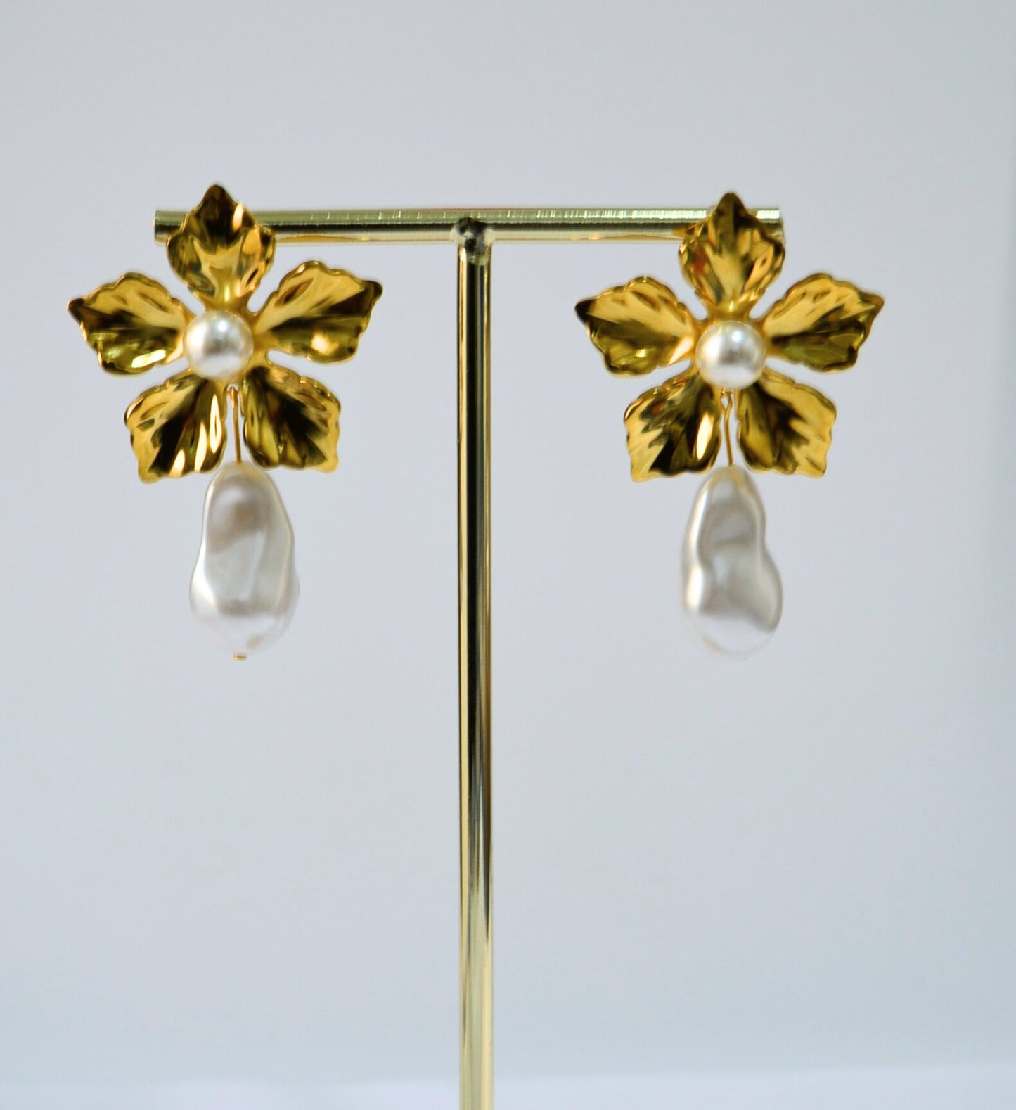 Floral Essence Freshwater Pearl Drop Earrings