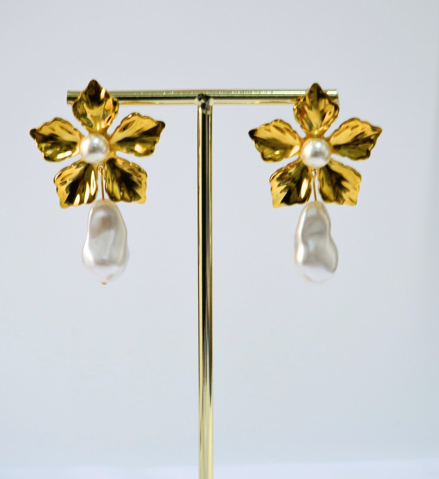 Floral Essence Freshwater Pearl Drop Earrings