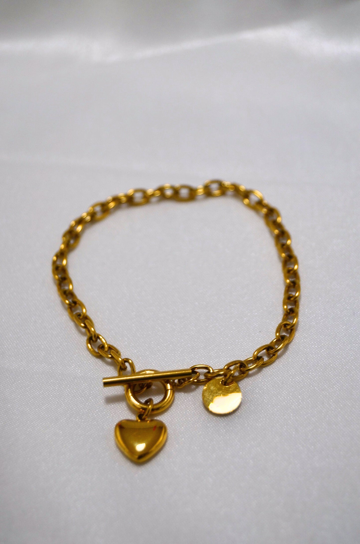 Forever Yours Gold Shell Heart Charms Bracelet