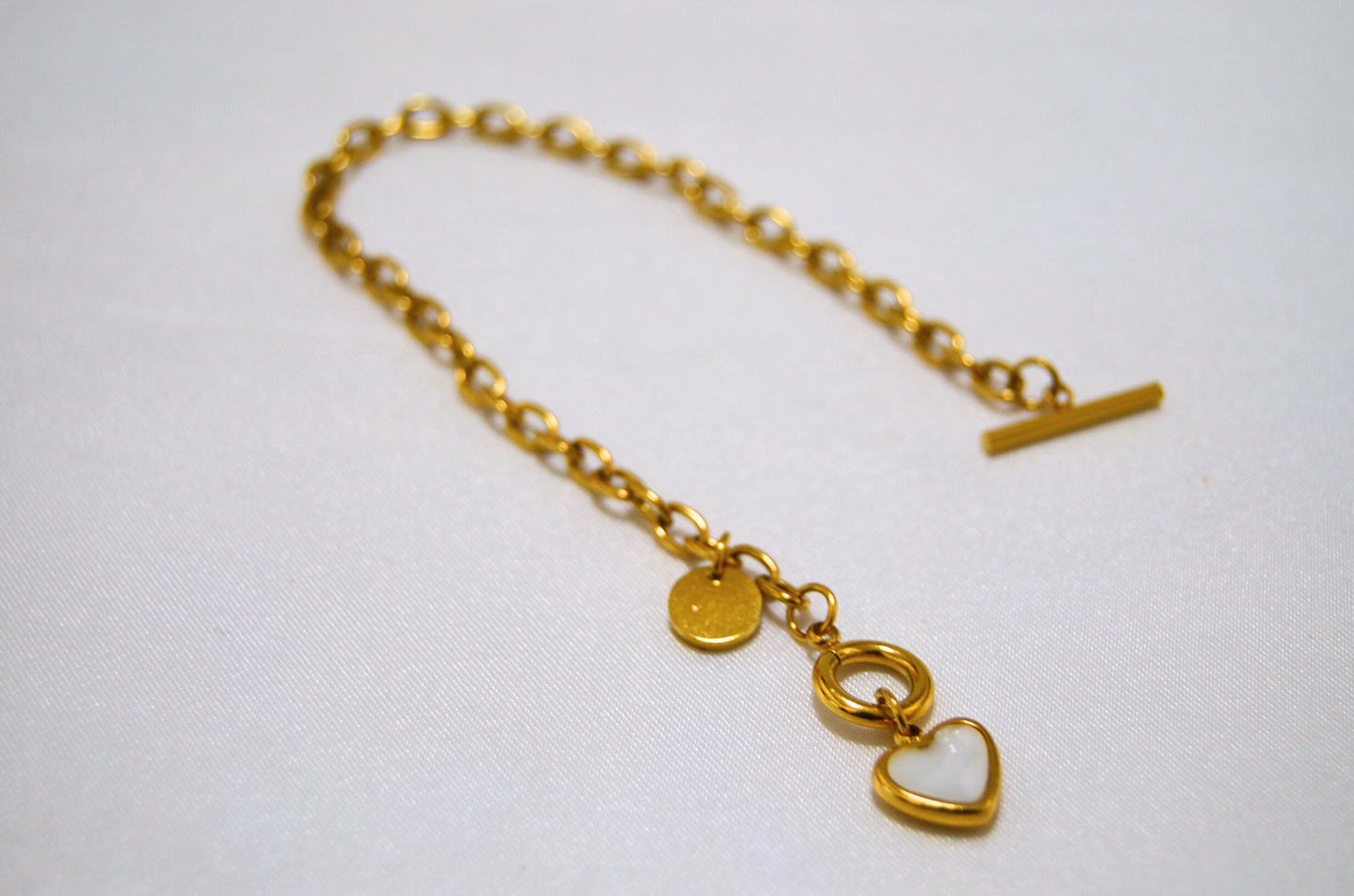 Forever Yours Gold Shell Heart Charms Bracelet