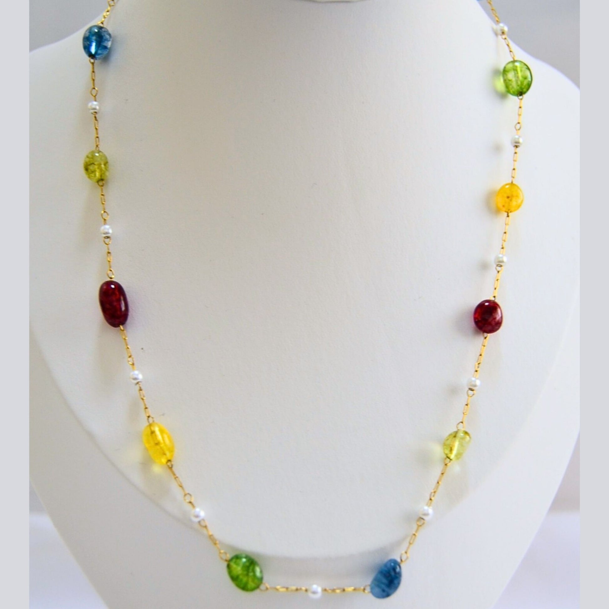 multicolored beaded necklace, multi-color beads, beaded necklace | andaazs