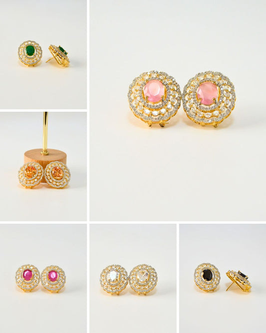 Glint CZ Studs (Red, Pink, Black, Green, Yellow, White)