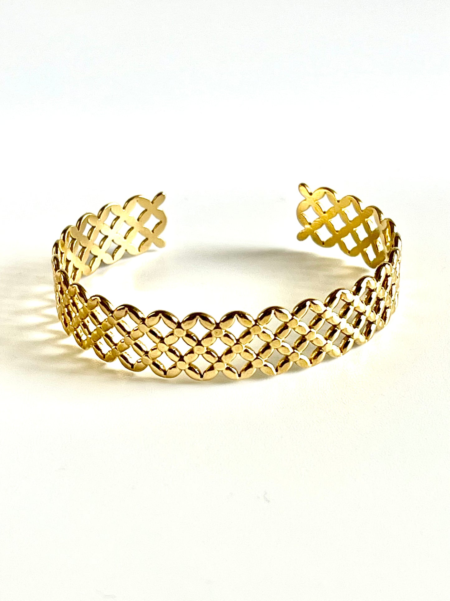 Eclipse Mess Design Gold Cuff Bracelet