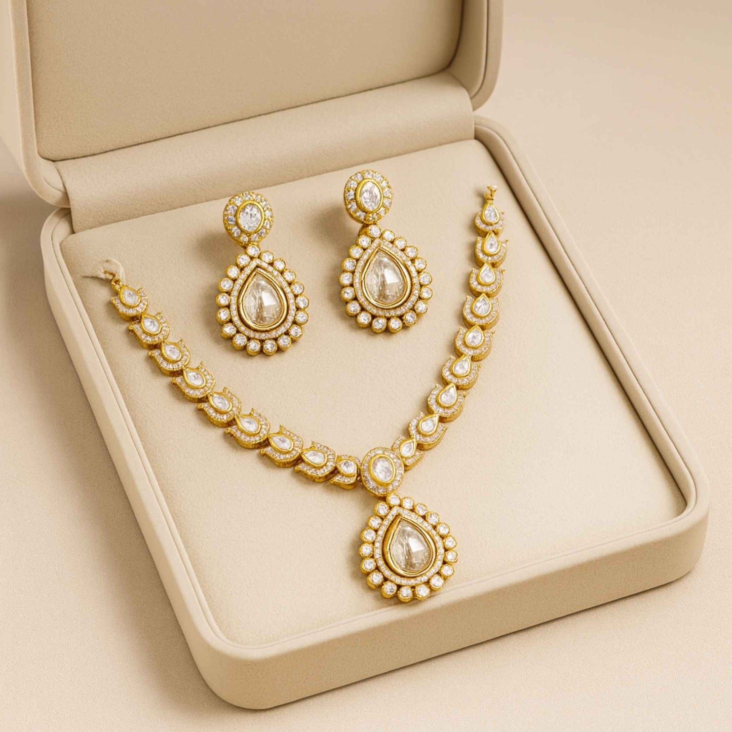 Isha Kundan Zirconia Necklace Set