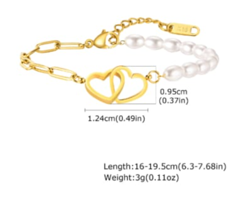 Forever Yours Gold Plated Pearl Charms Bracelet