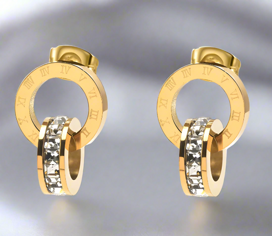 Elegance Roman Intertwined Stud Earrings