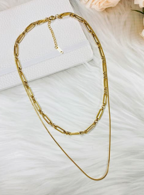 Eclipse Layered Irregular Chain Necklace