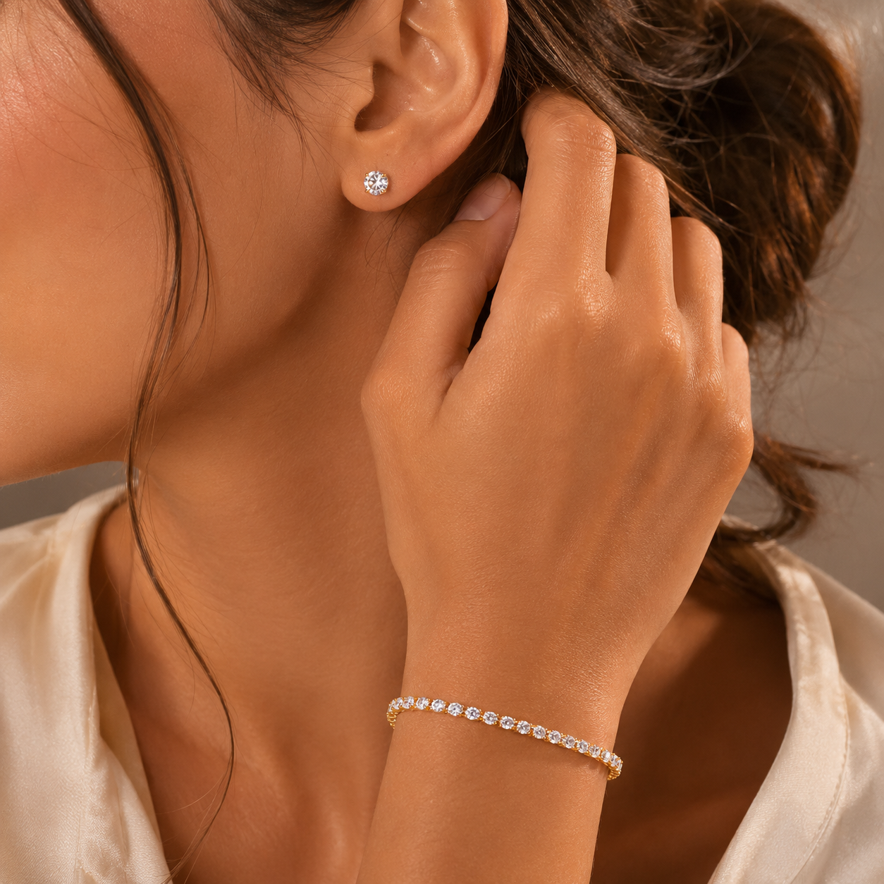 Siena Tennis Bracelet & CZ Studs