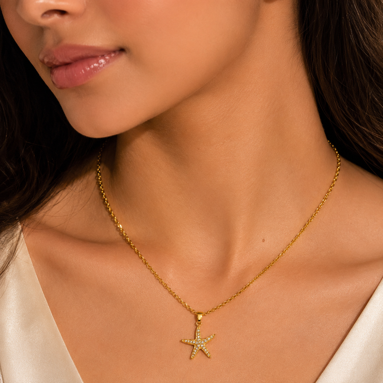 Starlight Gold Star Pendant Necklace