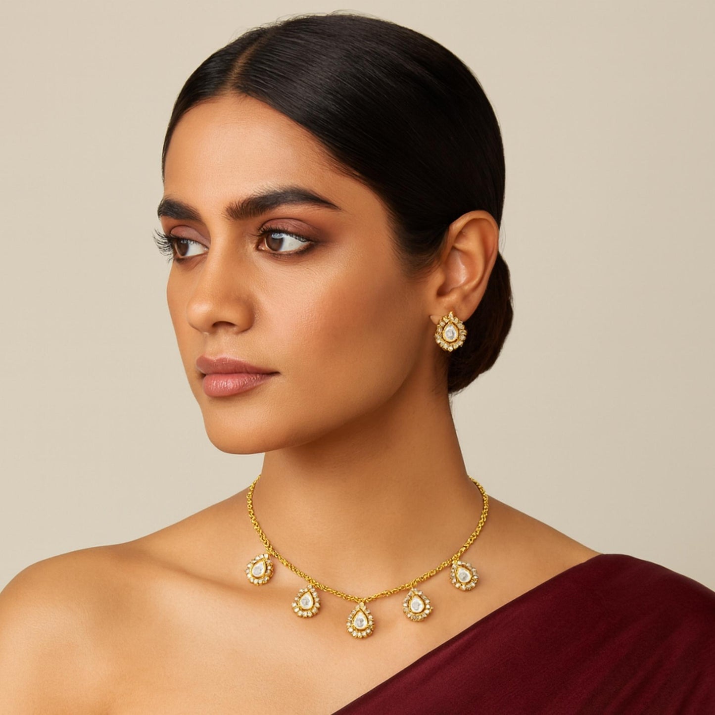 Varna Kundan Necklace Set (available in 3 colors)