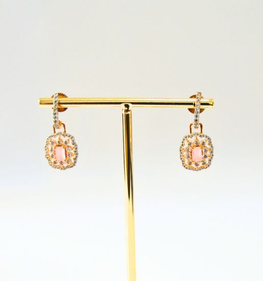Zarina CZ Drop Earrings (Magenta, Pink, Black, Blue, Green, White)