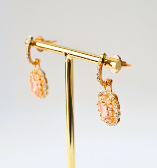 Zarina CZ Drop Earrings (Magenta, Pink, Black, Blue, Green, White)