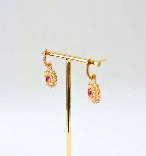 Zarina CZ Drop Earrings (Magenta, Pink, Black, Blue, Green, White)