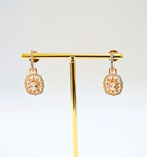 Zarina CZ Drop Earrings (Magenta, Pink, Black, Blue, Green, White)