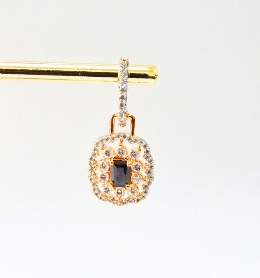 Zarina CZ Drop Earrings (Magenta, Pink, Black, Blue, Green, White)
