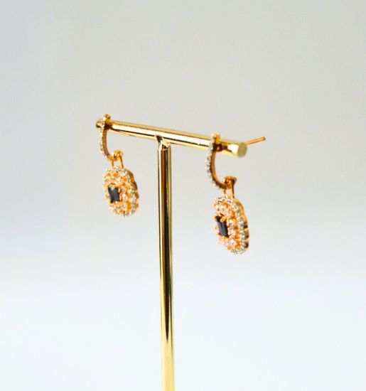 Zarina CZ Drop Earrings (Magenta, Pink, Black, Blue, Green, White)
