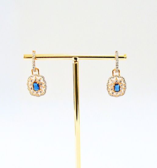 Zarina CZ Drop Earrings (Magenta, Pink, Black, Blue, Green, White)