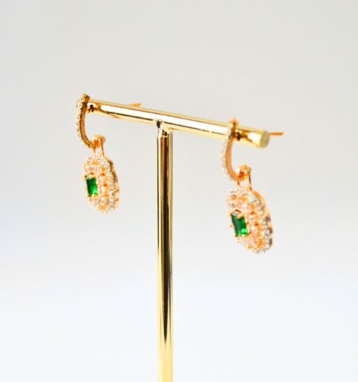Zarina CZ Drop Earrings (Magenta, Pink, Black, Blue, Green, White)