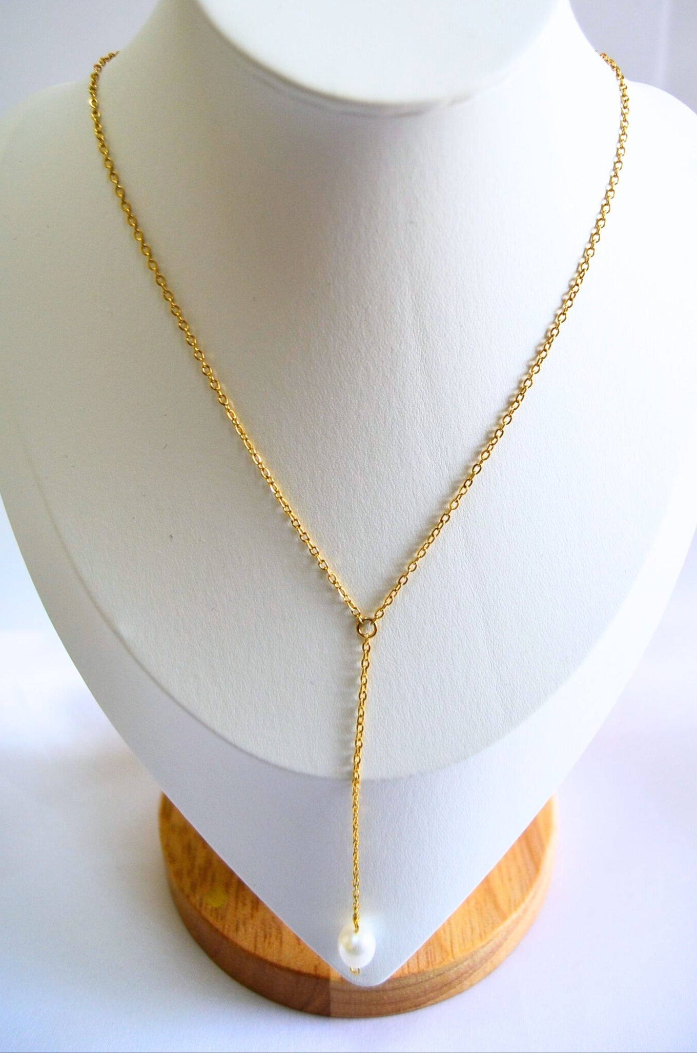 Mystic Pearl Tassel Minimalist Necklace