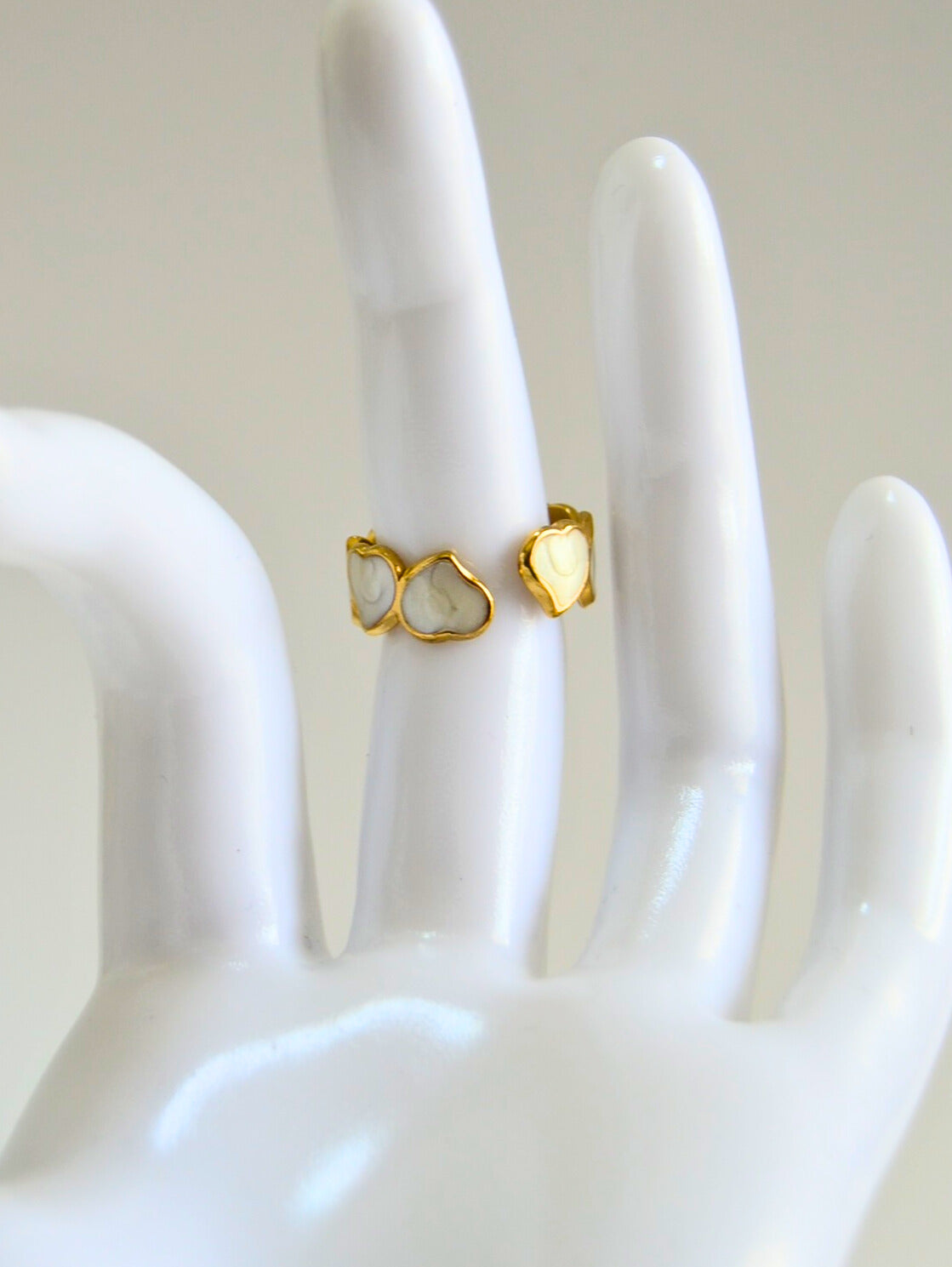 Forever Yours Shell Hearts Ring