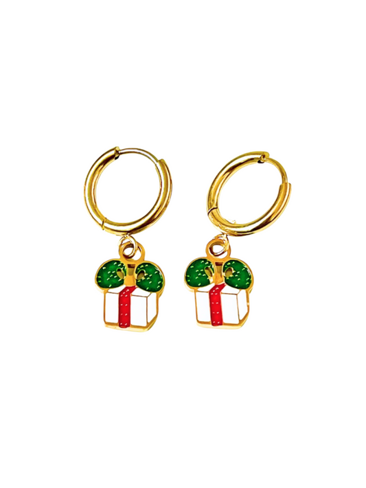 Christmas Gift White Earrings