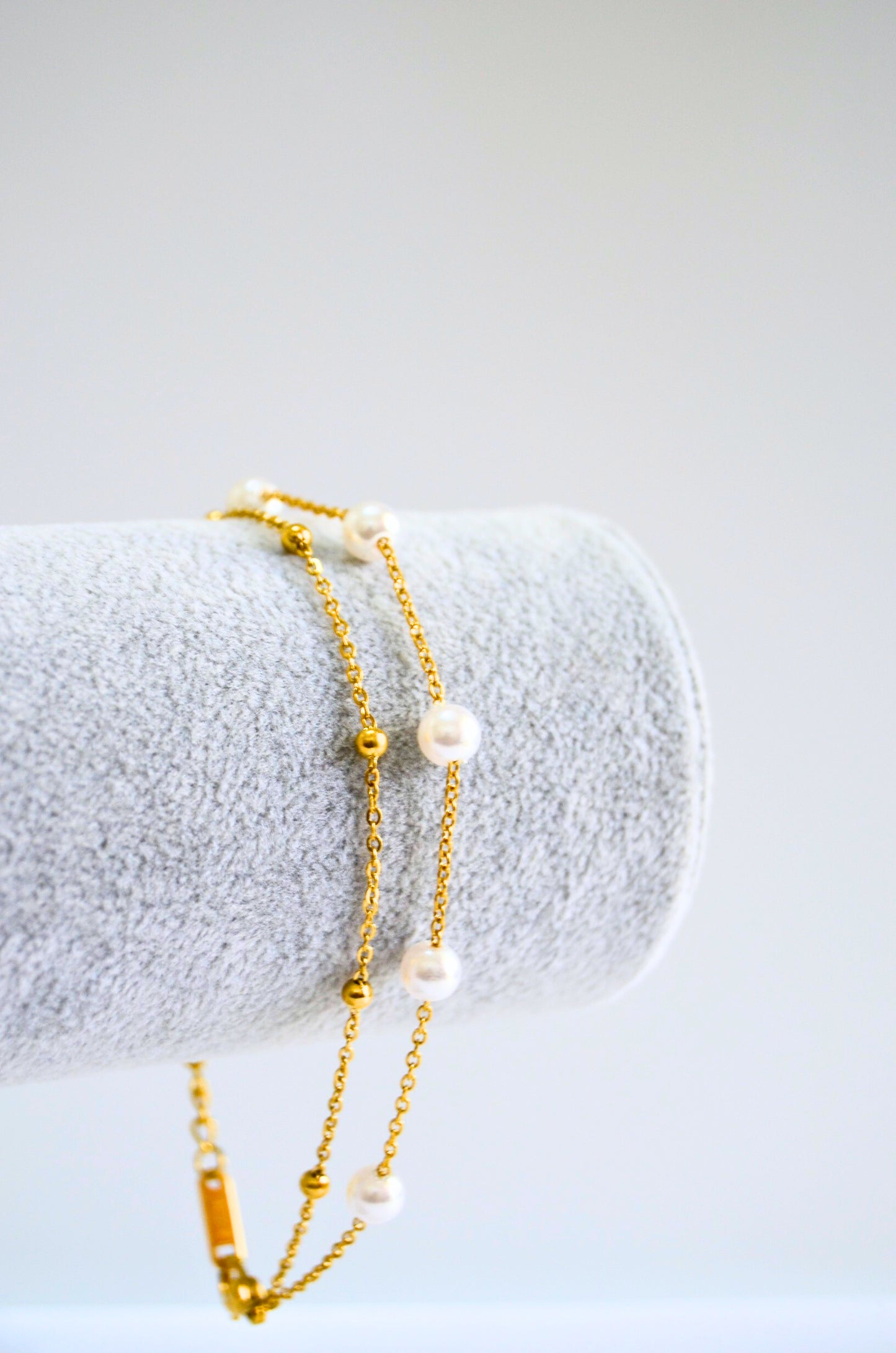 Mystic Pearl Layered Chain Bracelet