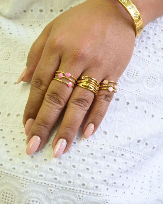 Colordot Stacked Ring (adjustable-available in 3 colors)