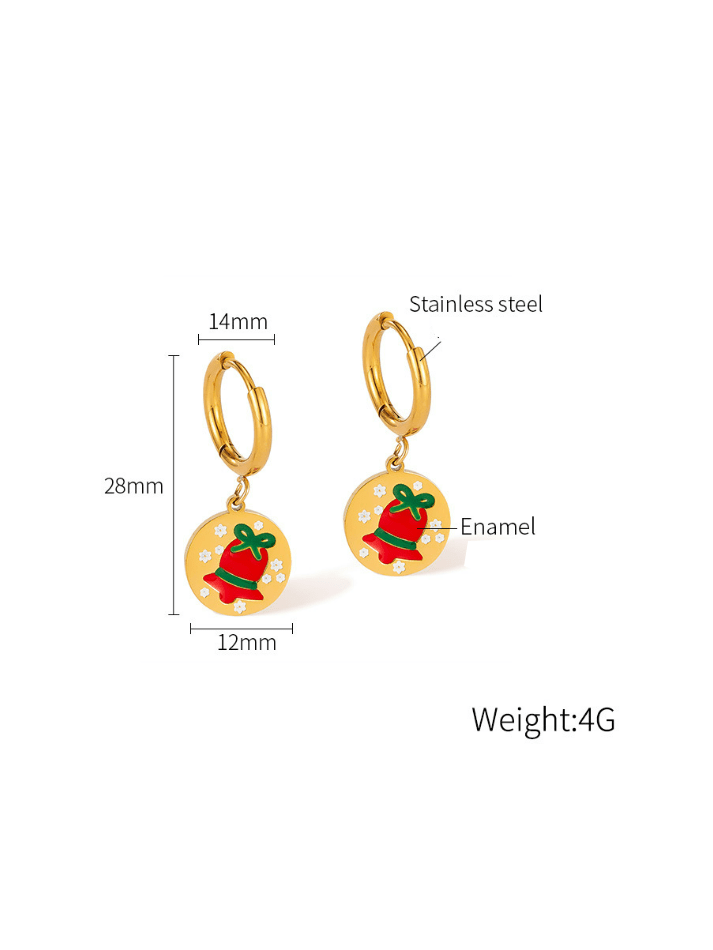Christmas Bells Circle Earrings