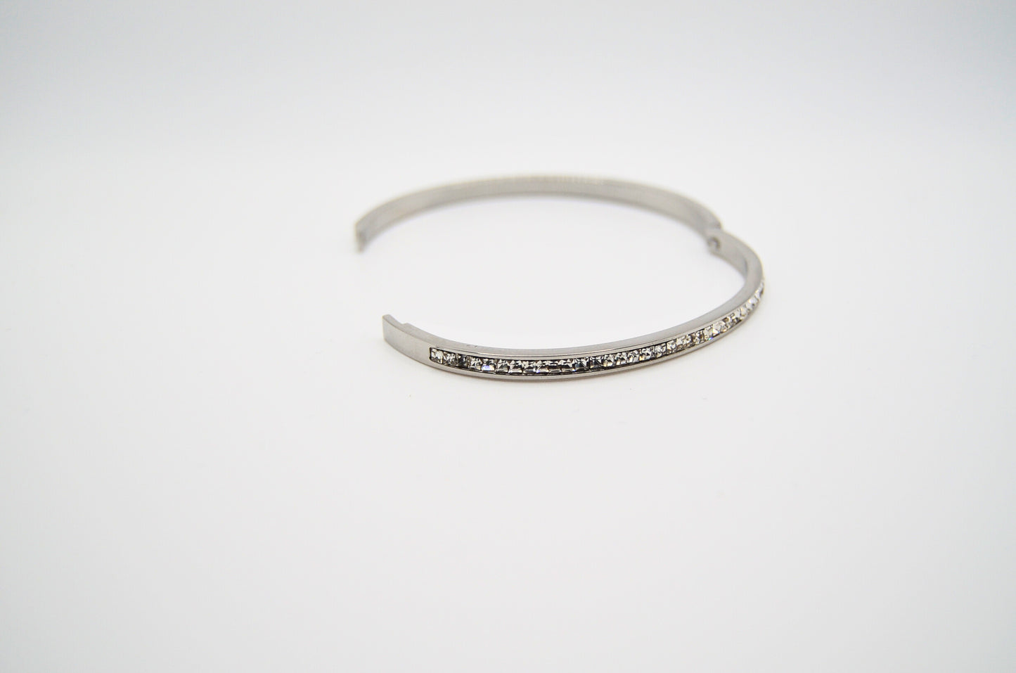 Classic Silver (Stainless Steel) with Crystal Bangle