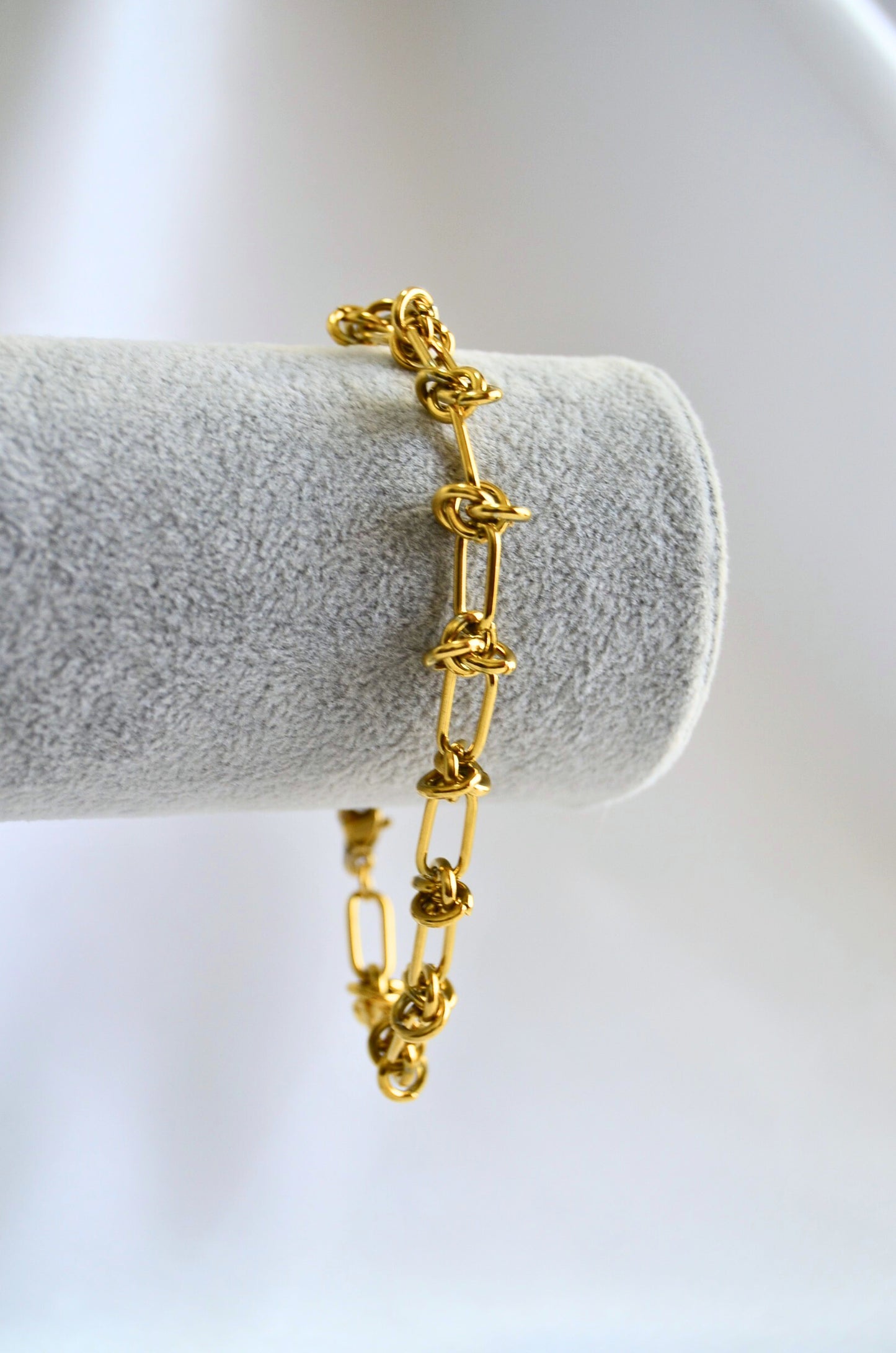knotted chain bracelet, gold bracelet