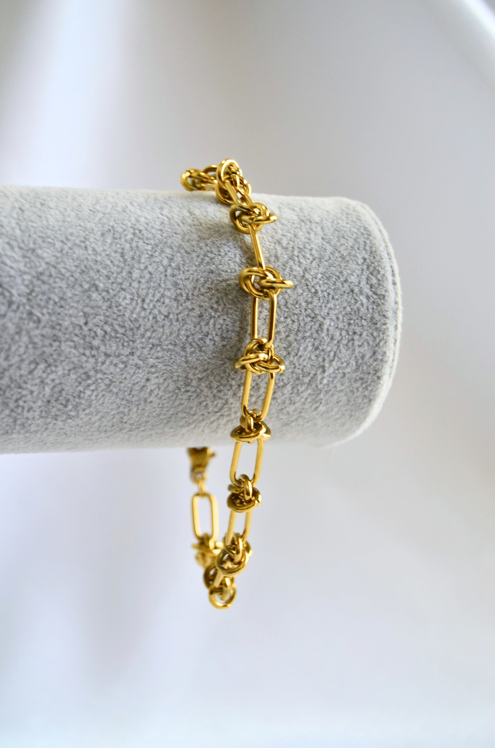 knotted chain bracelet, gold bracelet