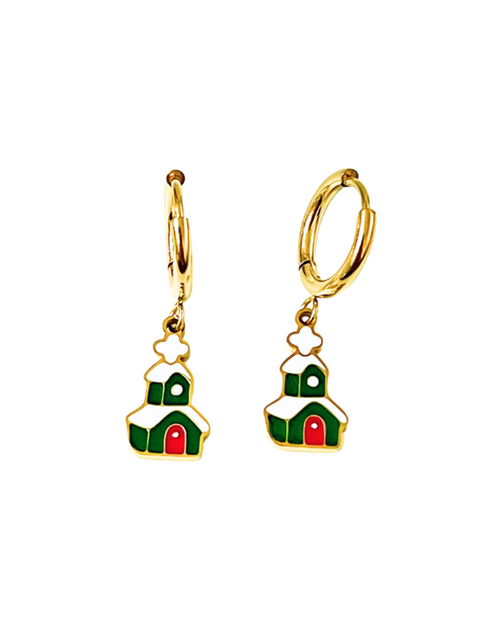 Christmas House Earrings