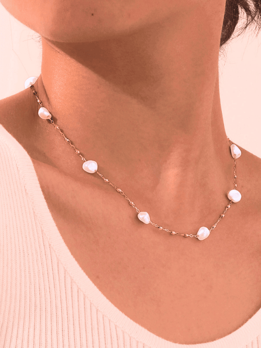 Forever Yours Pearl Heart String Necklace